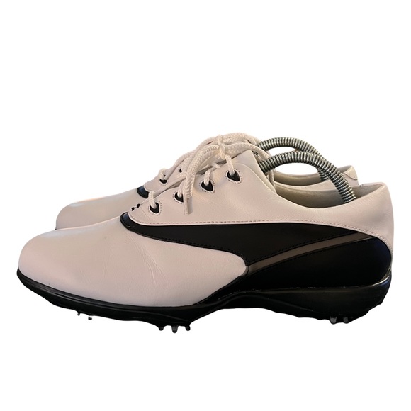 Footjoy Ecomfort Women's White Black Leather Golf Shoe 98733 Size 9 ~ NWOB - Picture 2 of 8